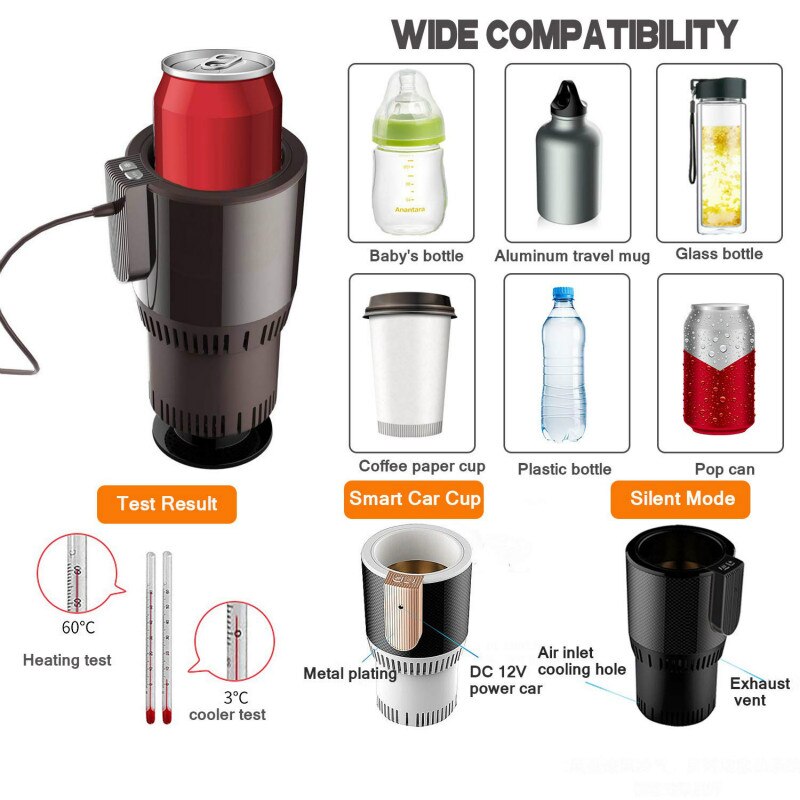 2 in 1 Fast Cooling Cup Heater Cup Mini Refrigerator Electric Cooler Pop  Cans Beverage Coffee Milk Warmer Mug Cooler Cup Home