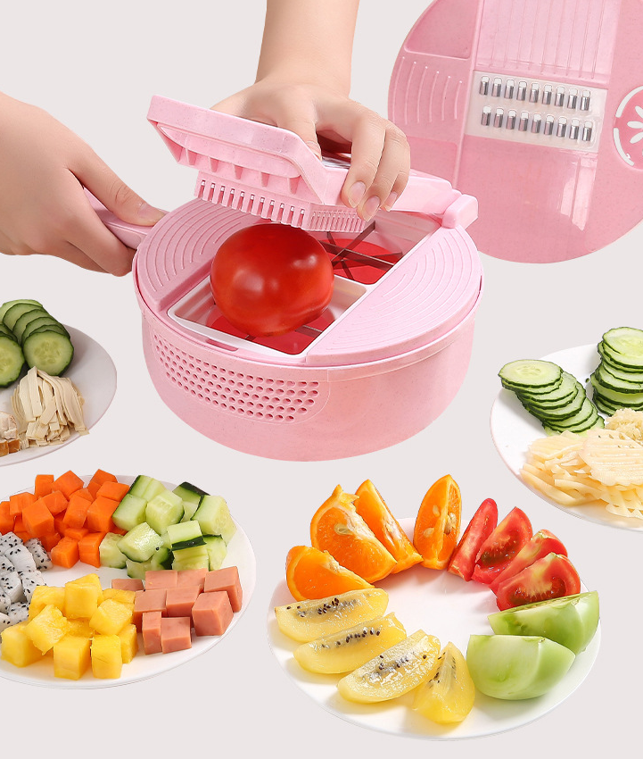 12pcs Set 12in1 Vegetable Chopper Multifunctional Fruit Slicer Manual Food  Grater Vegetable Slicer With Multiple Interchangeable Blades Cutter With  Container Onion Mincer Chopper Household Potato Shredder Kitchen Stuff  Kitchen Gadgets - Home