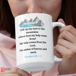 psalm 121: 1-2 bible verse mug