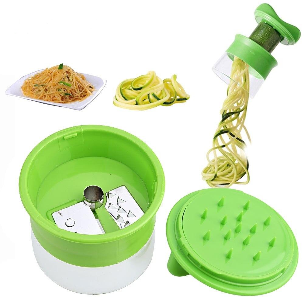 Vegetable Chopper, Onion Veggie Chopper, Spiralizer Vegetable Cutter Chopper  Blades with Durable Fruit Slicer Cutter Container for Cooking Tools (Light  green) 